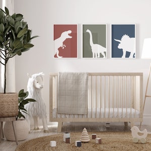 Set of 3 Dinosaur Nursery Wall Art Print| Dinosaur Decor| T-rex Print ...