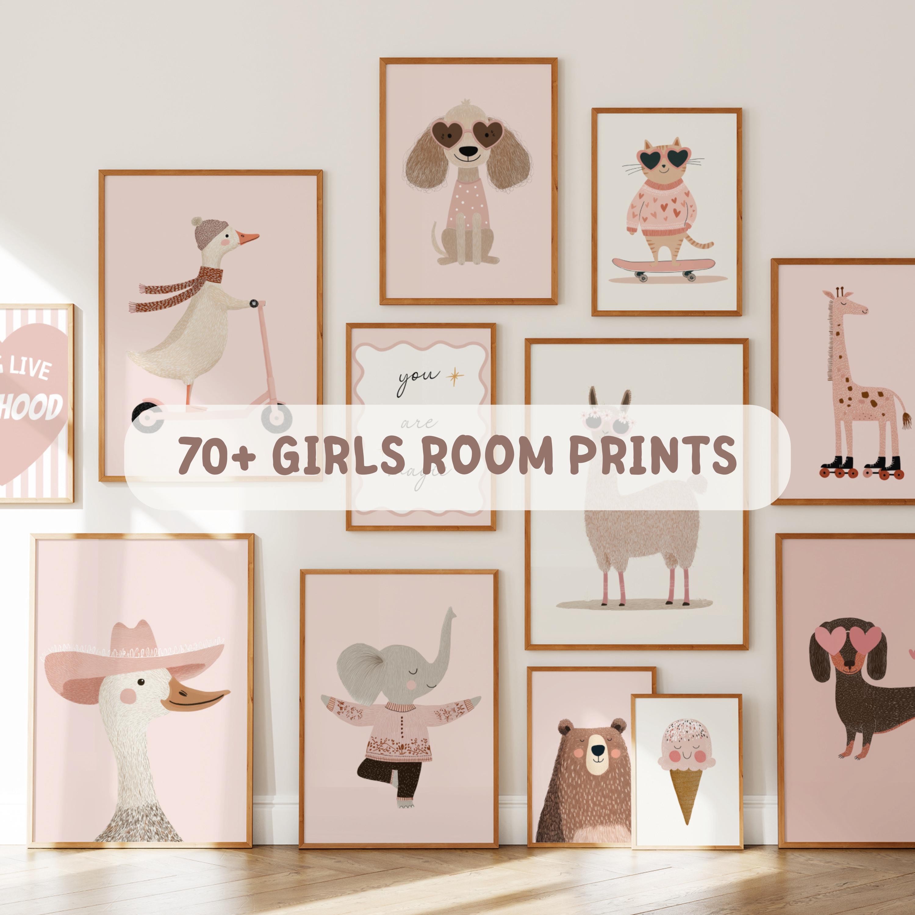 Bundle 70+ Girl Room Prints, Pink Nursery Wall Art Printable: Playful ...