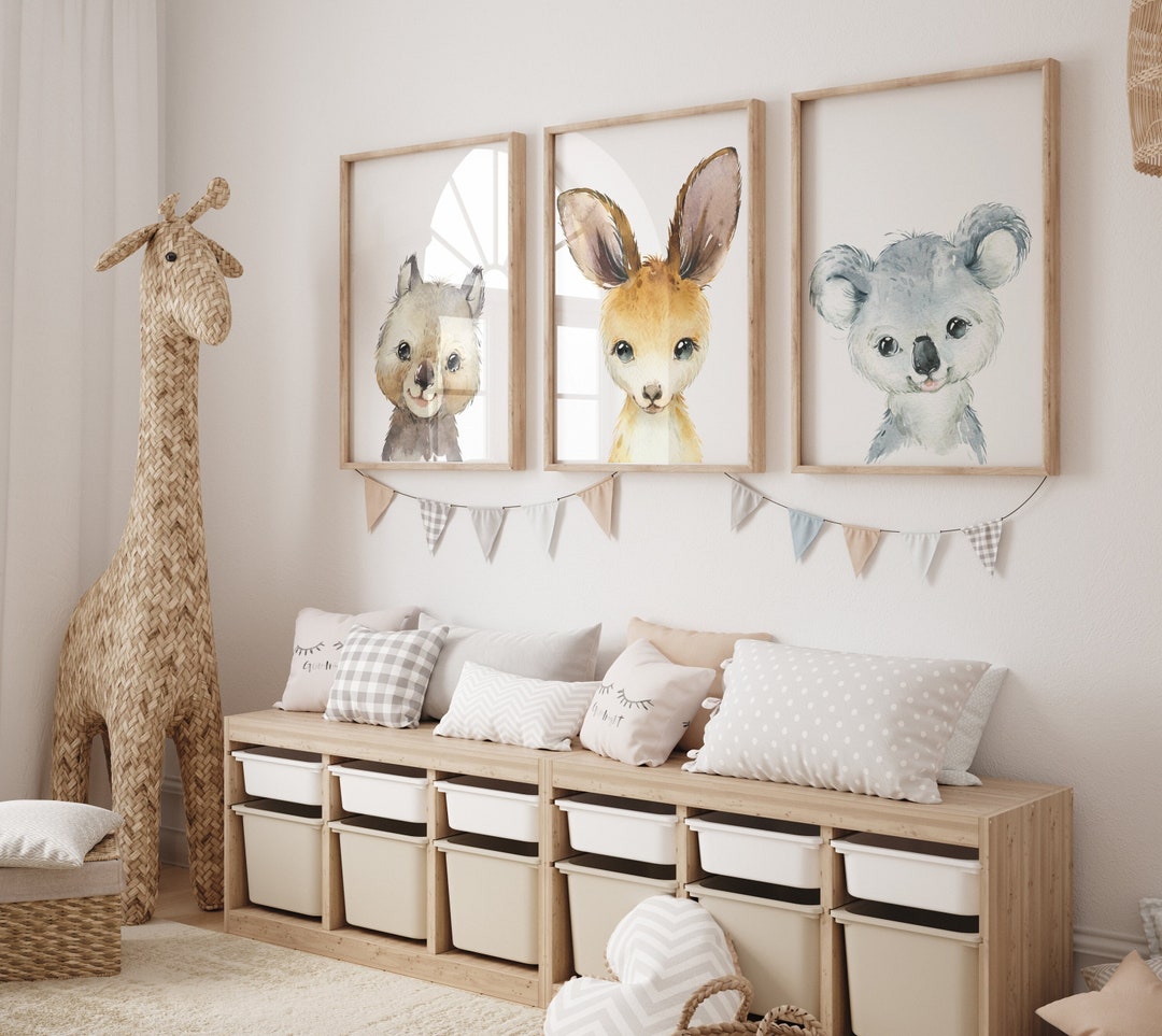 Set of 3 Australian Baby Animals Nursery Wall Art Prints Kangaroo — free download