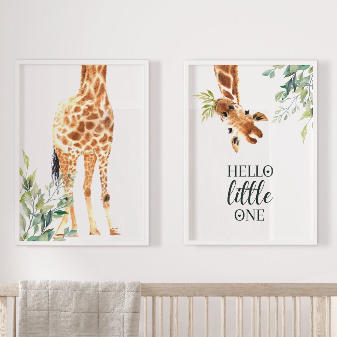 Set da parete su tela senza cornice in stile Art Déco bohémien moderno da 3 pezzi - Poster di animali della giungla con leone, elefante, giraffa - Inchiostro  15