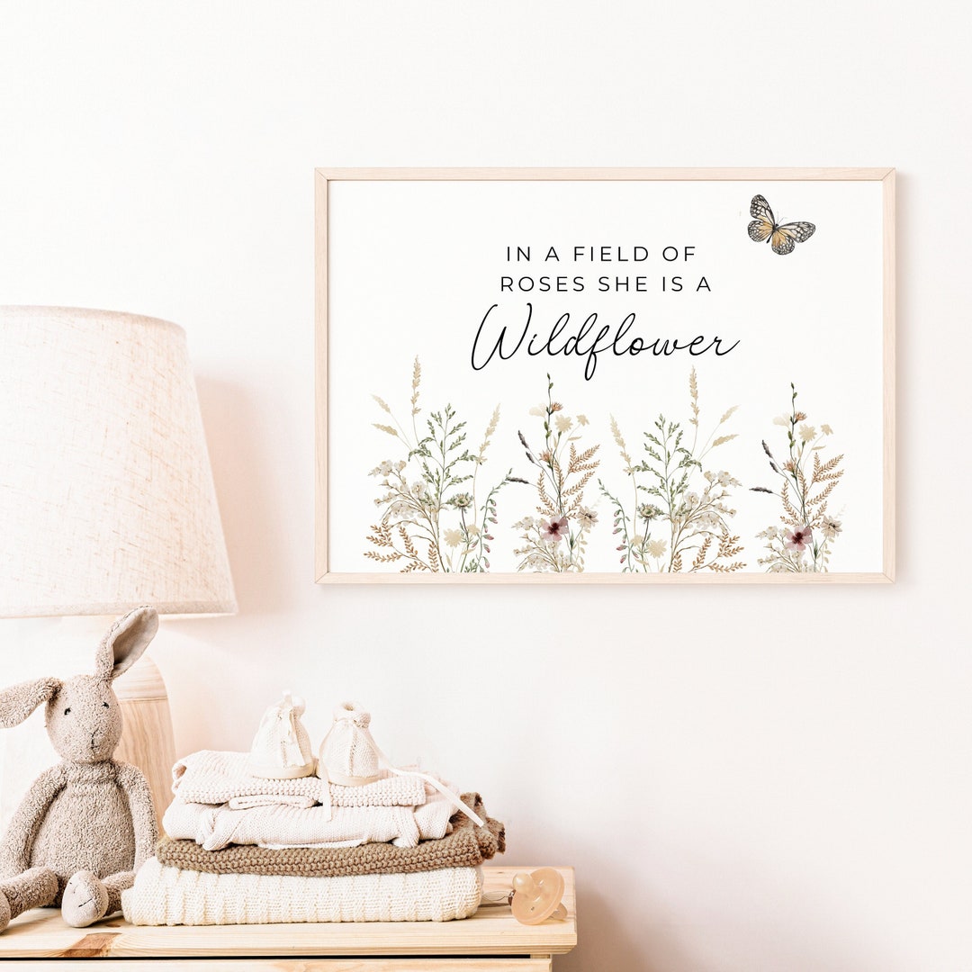Wildflowers Nursery Wall Art Print ' in a Field of Roses She is a