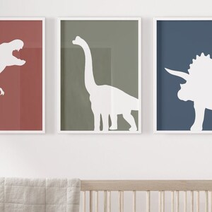 Set of 3 Dinosaur Nursery Wall Art Print| Dinosaur Decor| T-rex Print ...