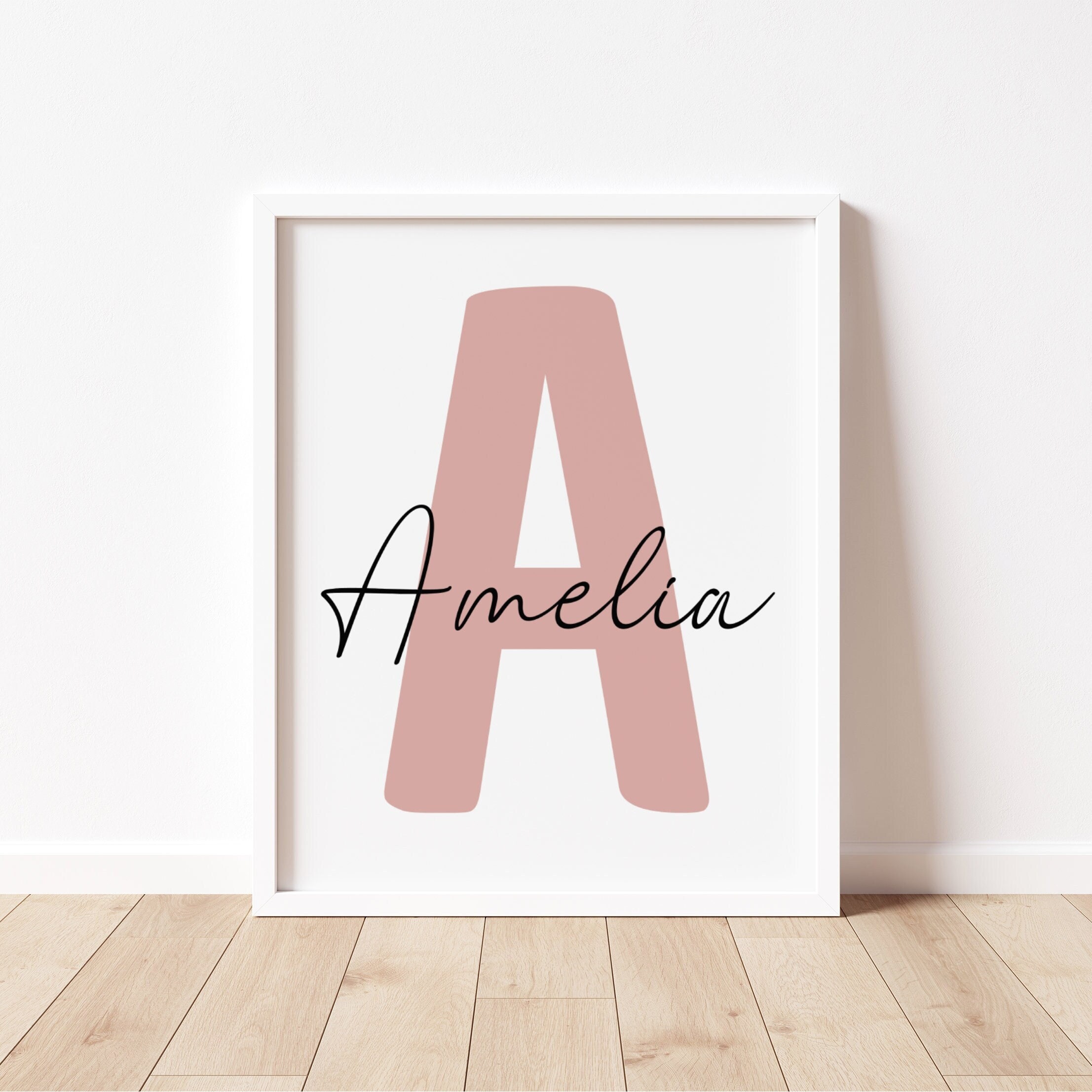 Personalized Initial Name Print| Custom Letter| Printable Baby Name Sign| Nursery baby name | Kids Wall Art| Children Prints| Name Monogram