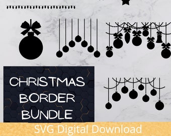 Christmas Border Bundle SVG PNG File holiday crafts cricut