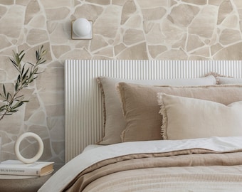 白塗り風化レンガ壁紙 - 素朴な露出風のアンティーク調石