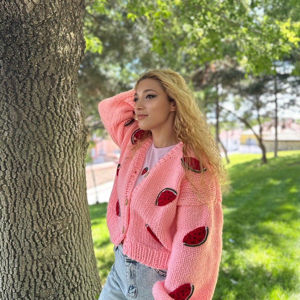 Wheat Long Sleeve Rib Body - Watermelon