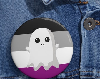 Asexual Pride Ghost Pin Buttons