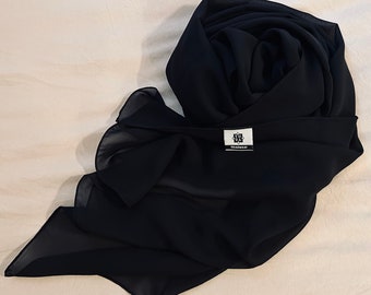 Black Pebble Chiffon hijab