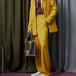 Mustard Yellow Single-Breasted Suit for Men - 2 Piece Loose fit Suit | Wedding Party Outfit | Custom Tailored | Aesthetic Suit