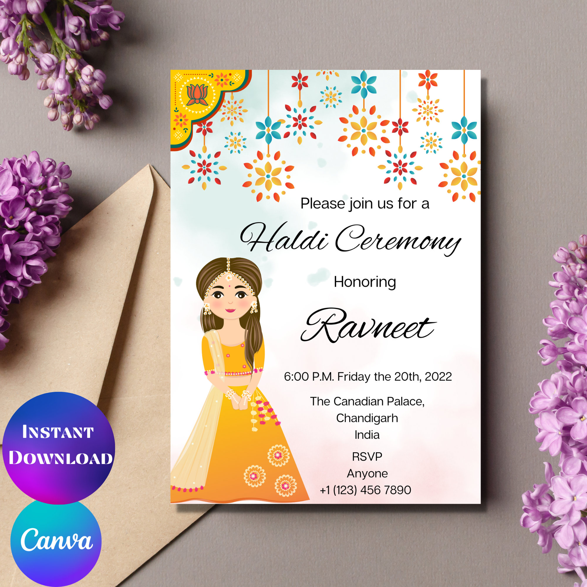 Buy Haldi Invitation Mehndi Invitation Haldi Digital Card Haldi Online in  India - Etsy