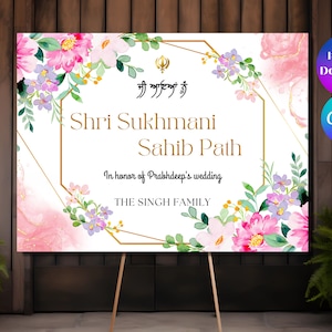 jee aayan nu Welcome sign Shri Sukhmani Sahib welcome sign Akhand path welcome sign Digital Path welcome sign Punjabi welcome sign Canva