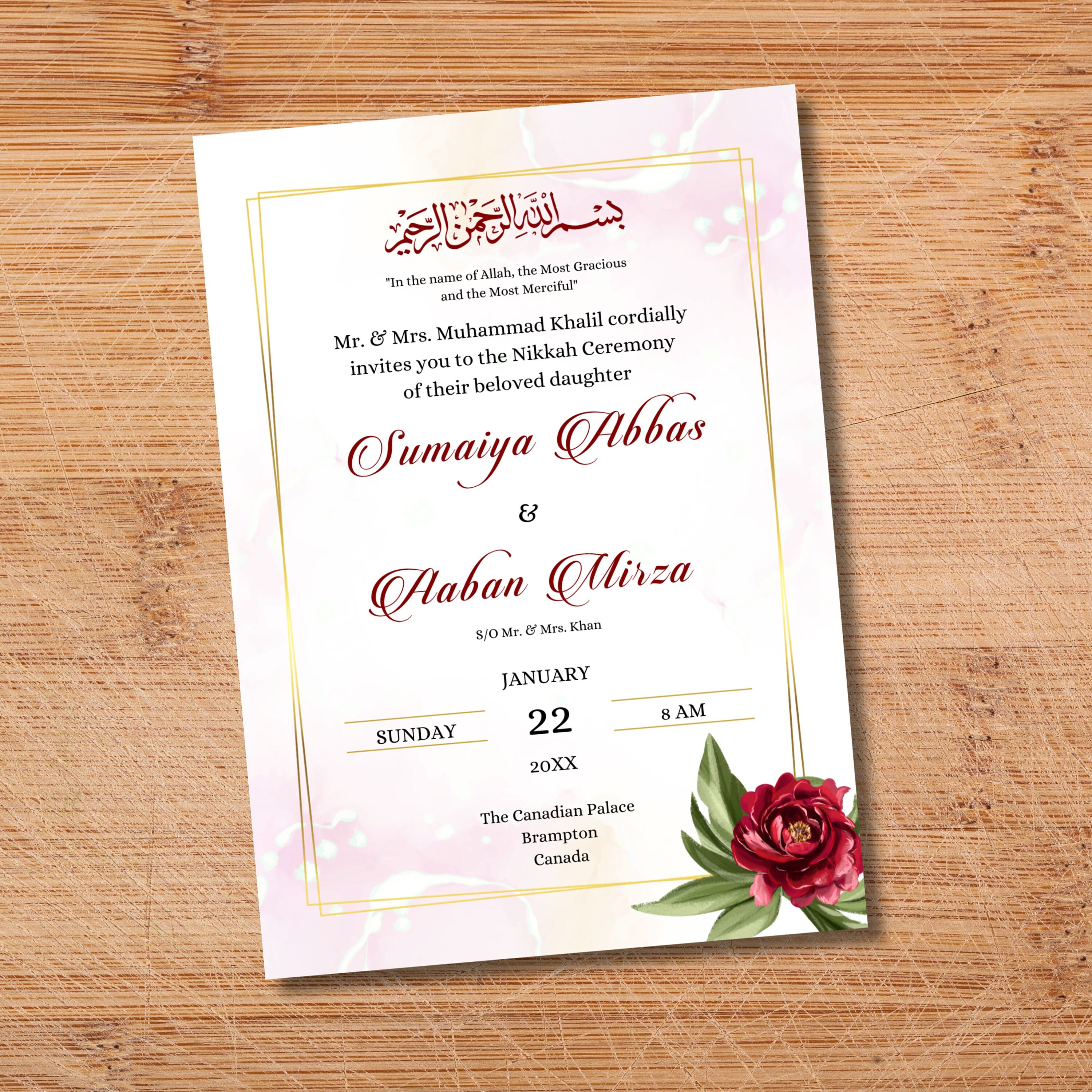 Nikkah Invitation Template Digital Nikkah Invite Nikkah Invitation Card Nikkah Invitation Template Digital Nikkah Invite Nikkah Invitation Card