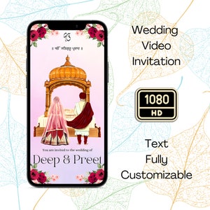 Elegant Sikh video invitation Video Sikh invitation Punjabi wedding invitation video Sikh wedding invitation video Anand karaj invite
