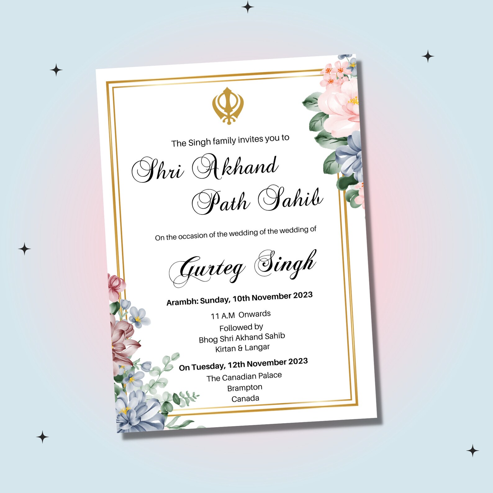 Shri Akhand Path Invitation Shri Sukhmani Sahib Path Digital Invitation ...
