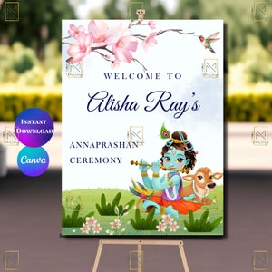 Annaprasana Welcome Sign Pasni Welcome Sign Annaprashan Decor Rice Feeding Welcome Poster Annaprasana welcome signage Rice feeding ceremony