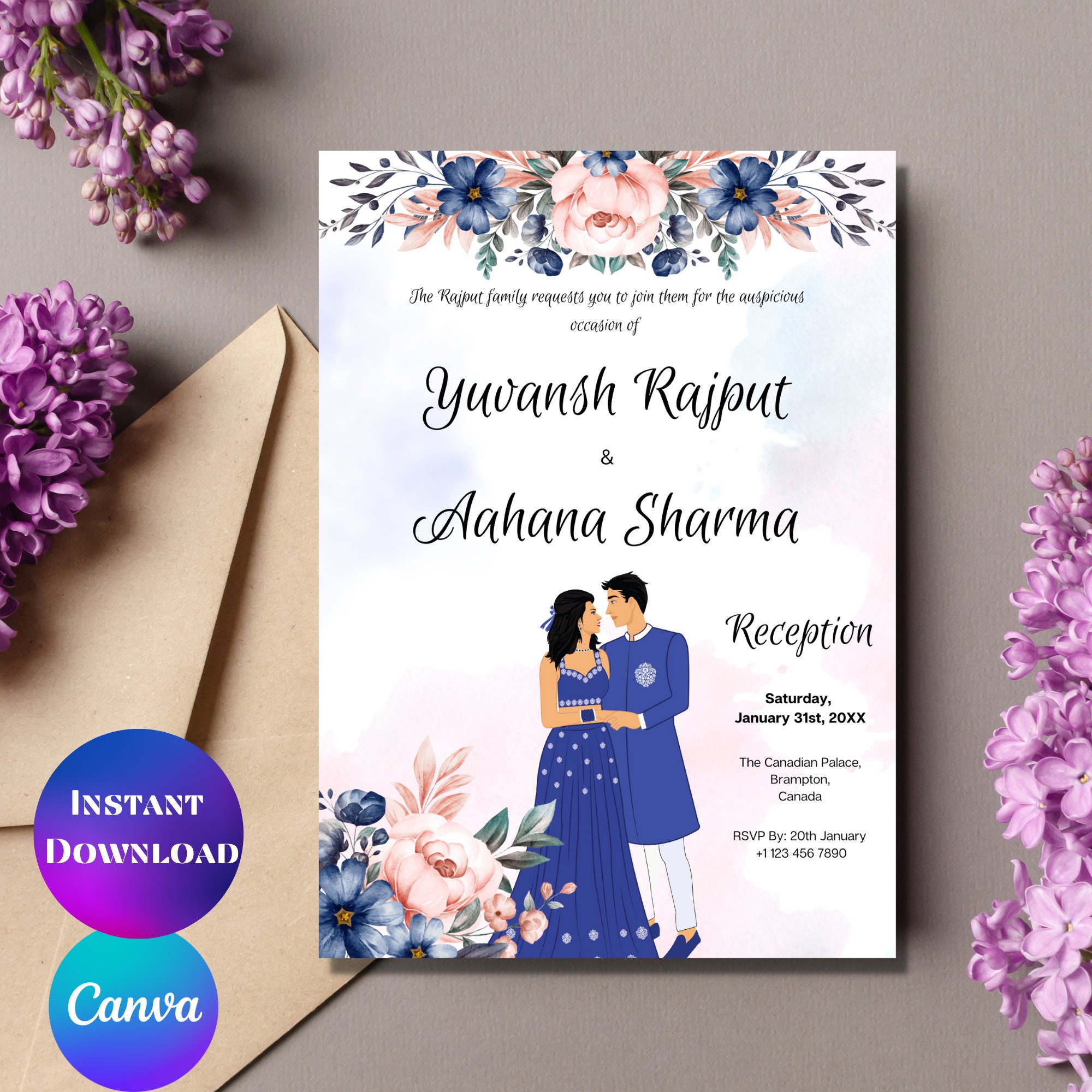 Indian engagement online invitation card maker