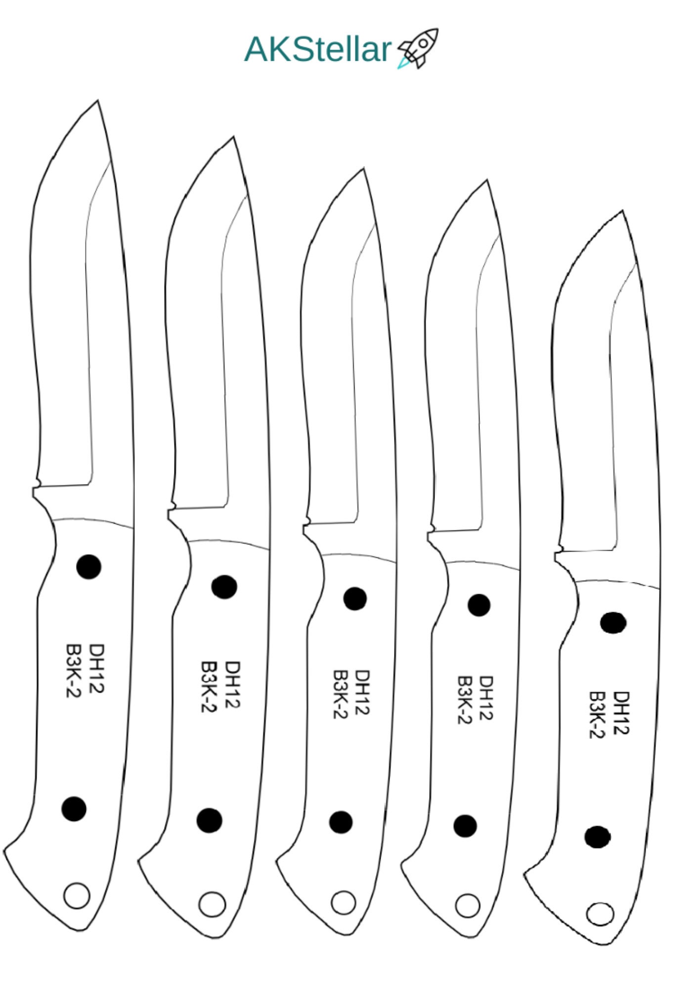Knife Stencils for Hunting Knives, Kitchen Knives, Etc. 80