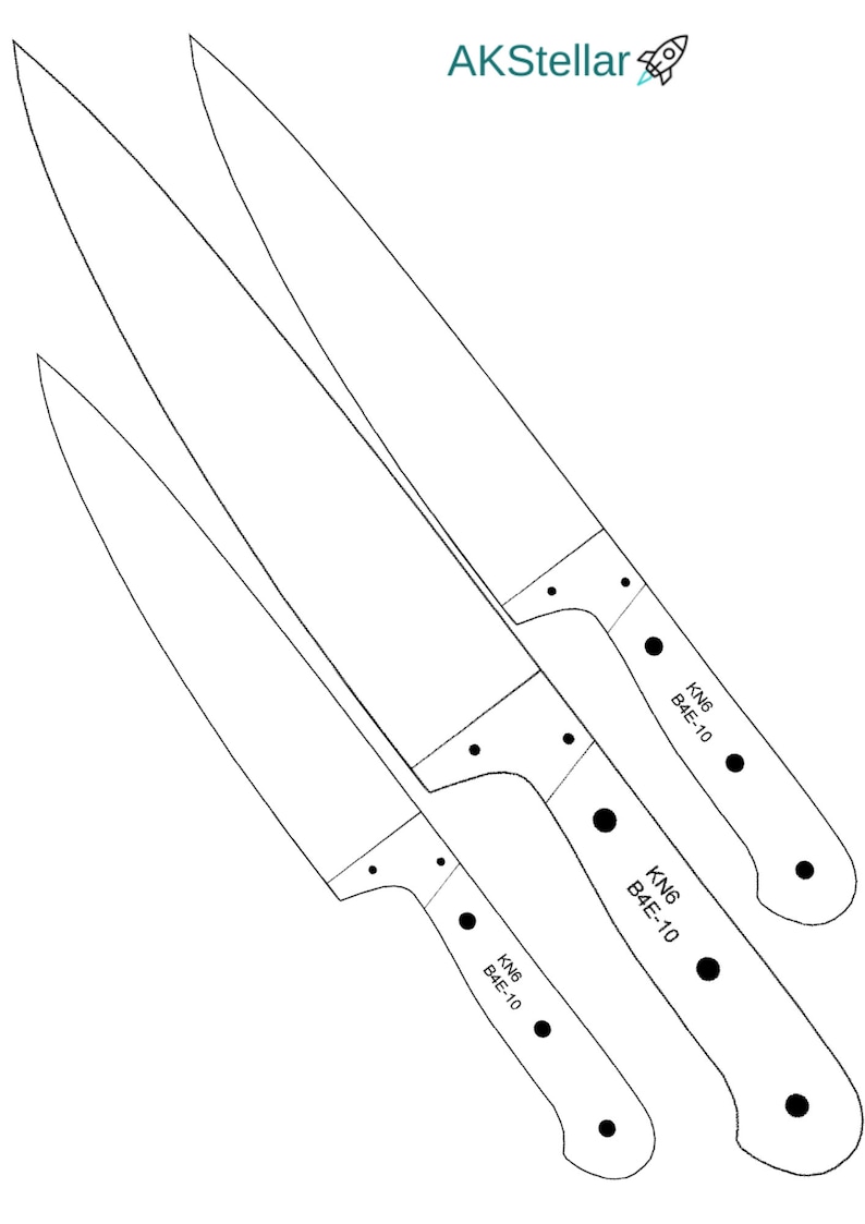Knife Stencils for Hunting Knives, Kitchen Knives, Etc. 80