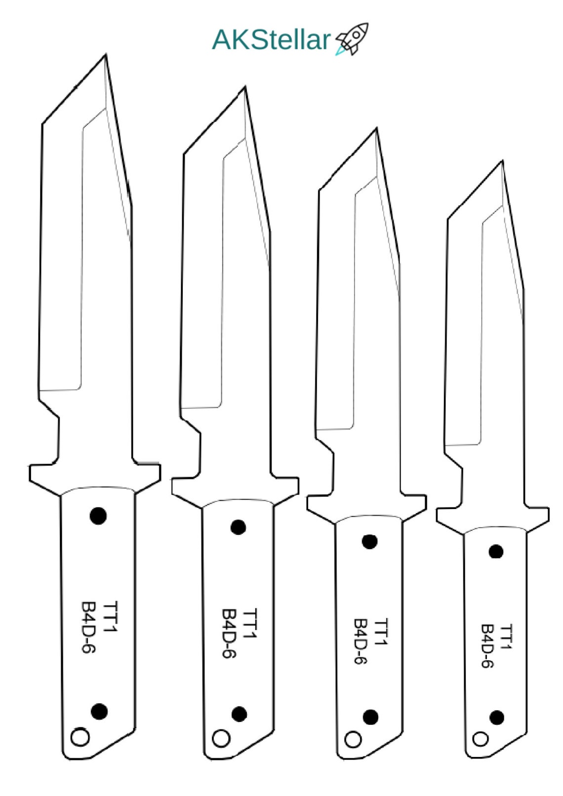 Knife Stencils for Hunting Knives, Kitchen Knives, Etc. 80