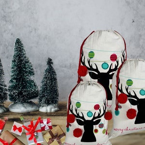 Elegant Christmas Gift Bag Custom Sack  Christmas Stocking Santa Bag Personalized Santa Sack Family