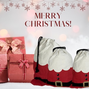 Christmas Gift Bag Personalized Santa Sack Family  Custom Sack  Christmas Stocking Santa Bag