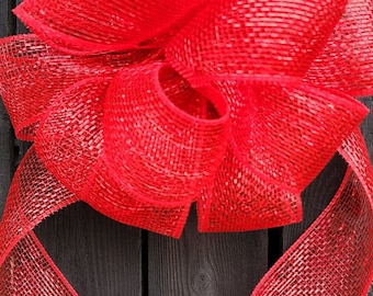Red Bows, Outdoor Ribbon Bow, Patriotic Bow, 4th of July Home Decor, Independence Day, Valentine's, Mothers, Party Supplies, Mailbox, Tree