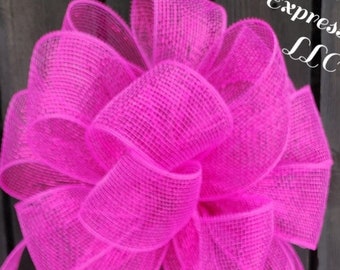 Pink Bows, Hot Pink Bow, Fuchsia, Large Ribbon Bow, Easter, Baby Girl Party Decor, Valentines Day, Mothers Day Memorial Decorations, Wreath