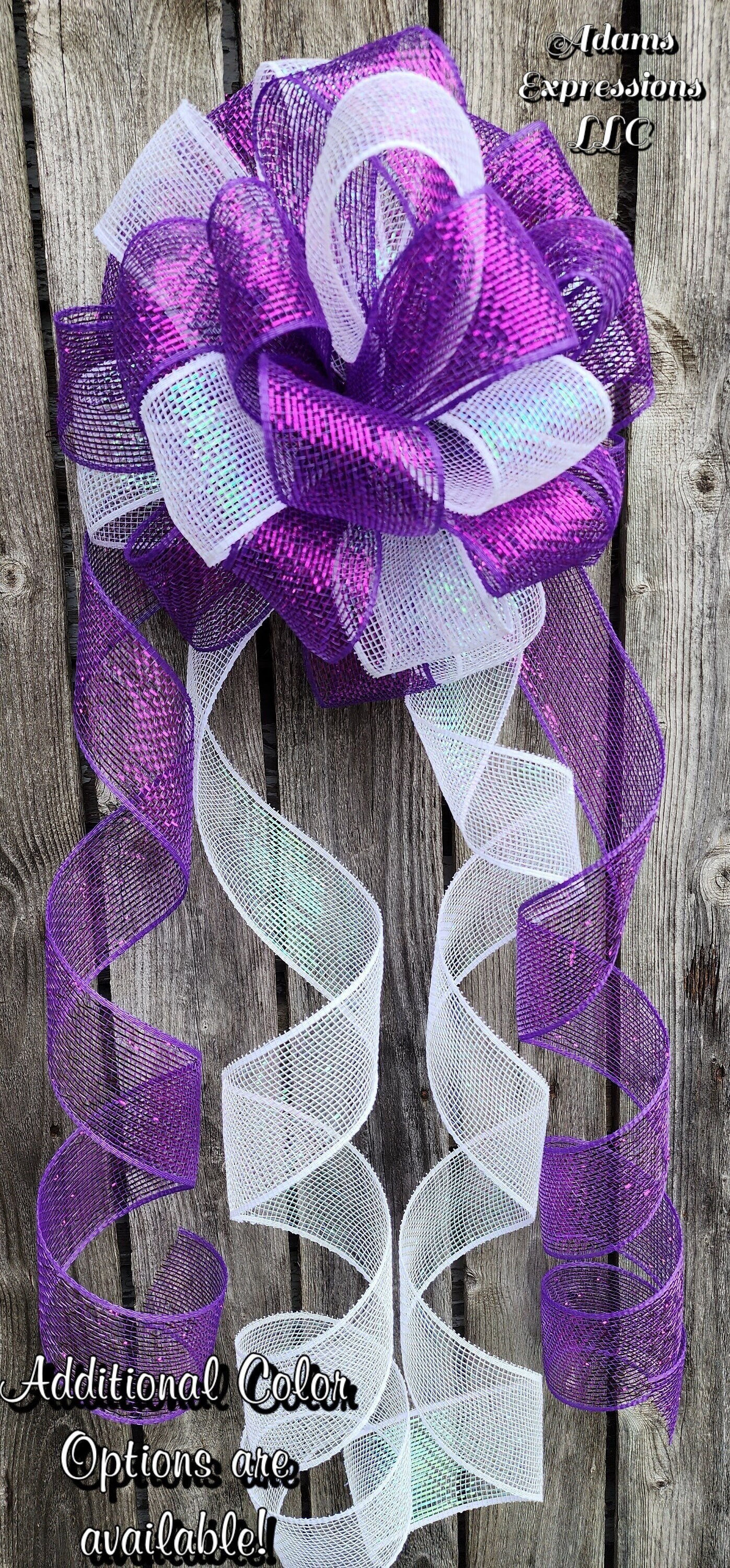 Purple White Ribbon Bow: Waterproof Christmas Decor - Etsy