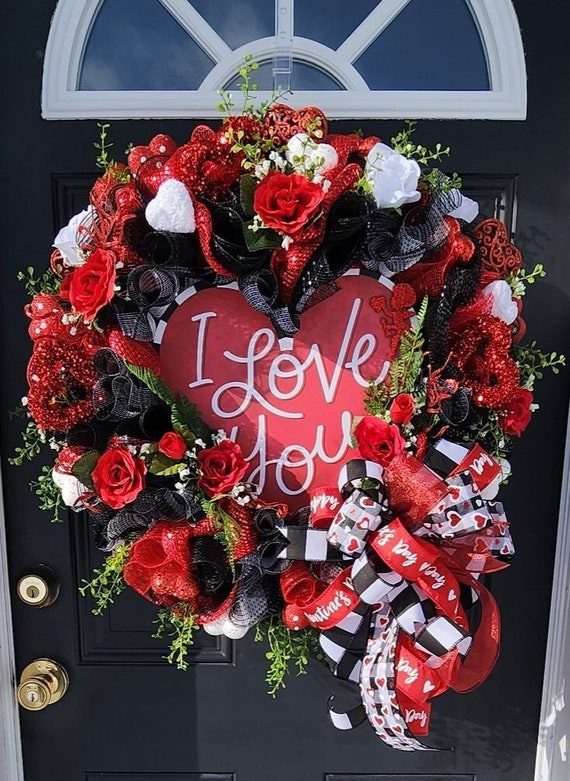 BEST Seller-red Heart Front Door Wreath-valentine's Day Wreath Home  Decor-housewarming-heart Wreaths-anniversary Gift-mother's Day Gfit 