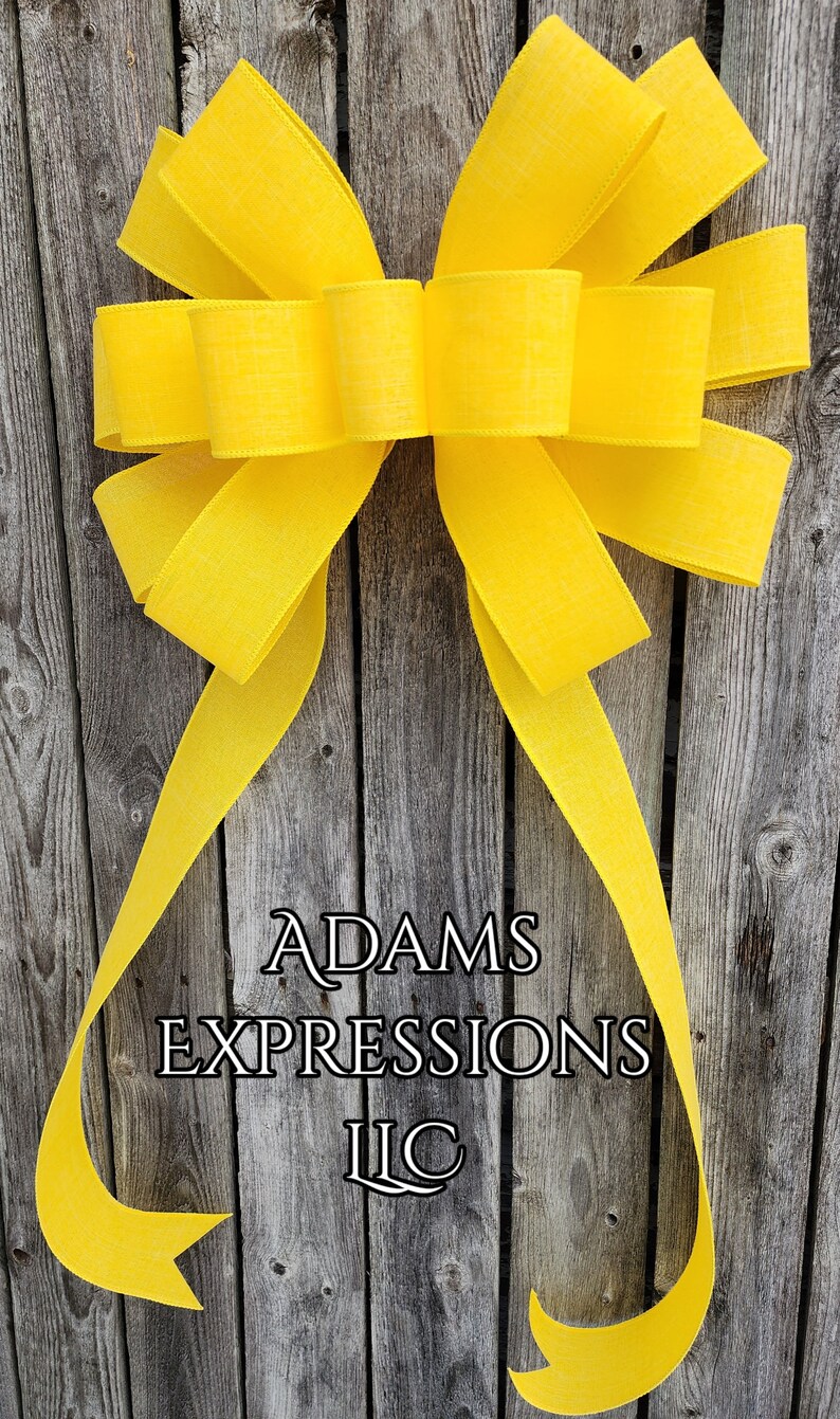 Yellow Tree Bow Deployment Ribbon Bows Home Decor Yellow Etsy