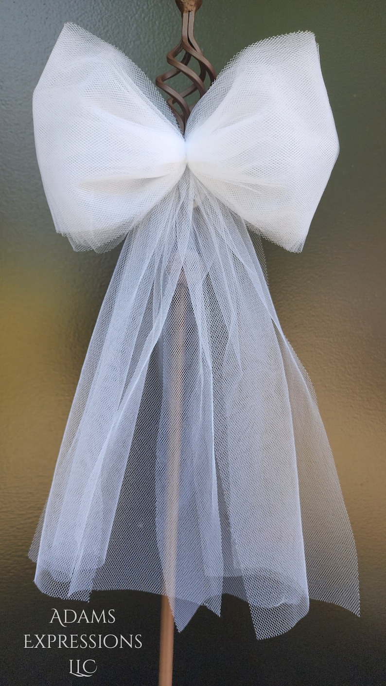 Tulle Bow White Tulle Bows for Wedding Church Pews Ceremony - Etsy