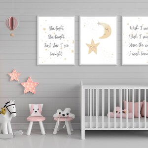 Starlight Starbright, set of 3 prints, nursery decor, nursery wall art, digital prints, digital downloads