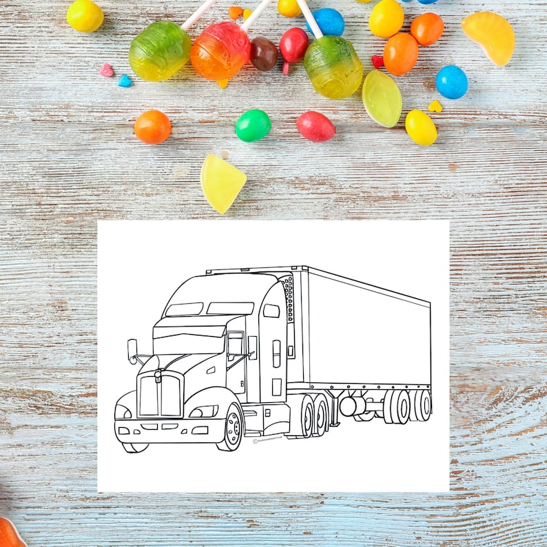 10 Printable Similar to KENWORTH KW Printable Unique Big Rig Semi Truck ...