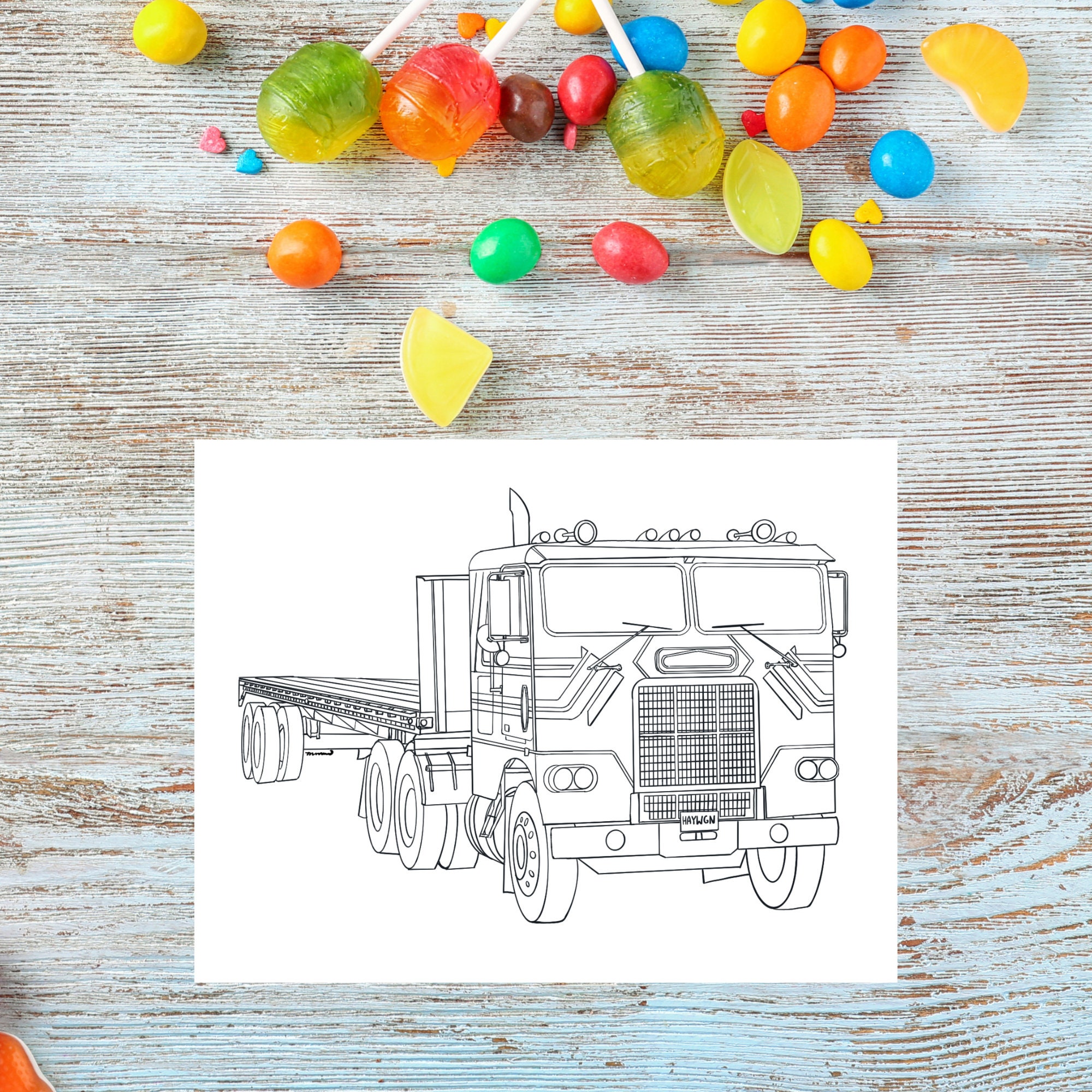 10 Printable Cabover Semi Trucks 10 Unique Big Rig Cabover Semi Truck Coloring or Colouring ...
