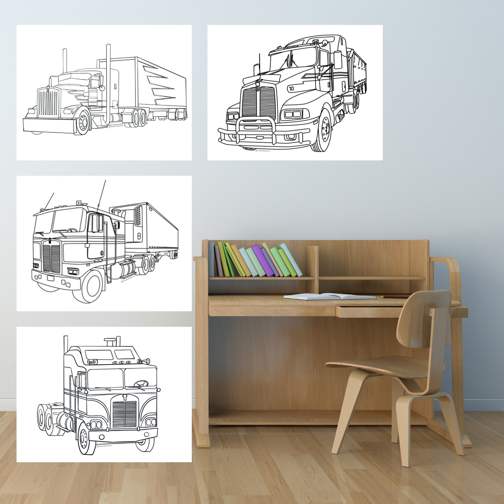 10 Printable Similar to KENWORTH KW Printable Unique Big Rig Semi Truck ...