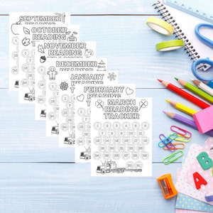 12 month Semi Truck Reading Tracker coloring page, Read books and track them on this coloring page