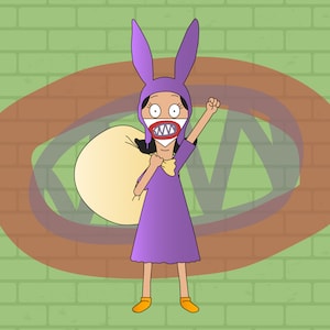 Louise Belcher x Nabbit mashup digital art | Bob's Burgers + Super Mario
