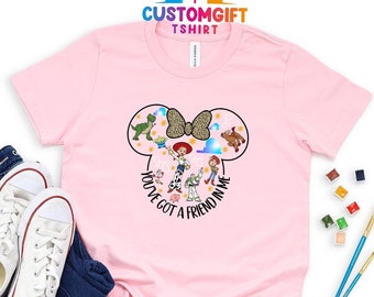 You've Got A Friend In Me T-shirt, Disney Shirt, Disney Kids Shirt, Mickey Minnie Head, Cartoon Shirt, Toy Story Characters, Disney Friends