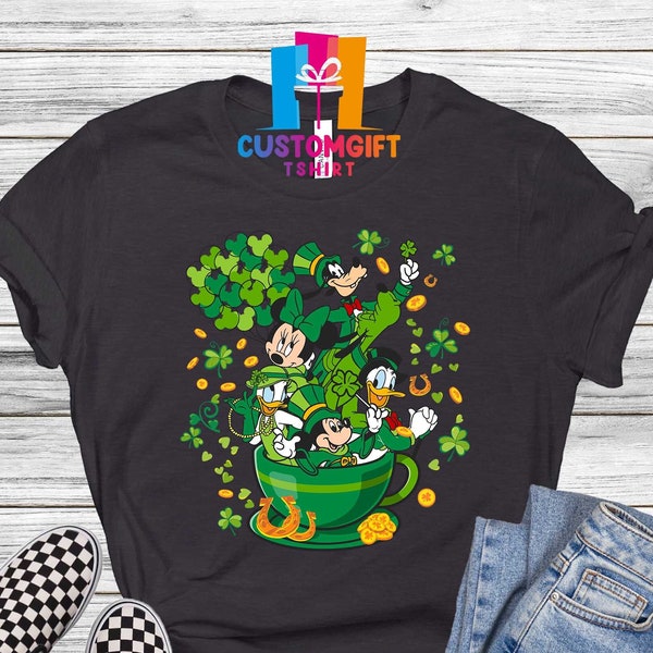 Disney St Patrick's Day T-shirt, Family Shirt, Cartoon Shirt, Balloons Shirt, Irish Tee, Disney Trip, Mickey And Friends Shirt, Kids Shirt