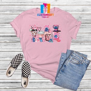 Stitch And Angel Sweatshirt, Hot Drinks Shirt, Couple Sweatshirt, Disney Shirt, Valentine's Day Shirt, Love Shirt, Coffee Sweatshirt image 6