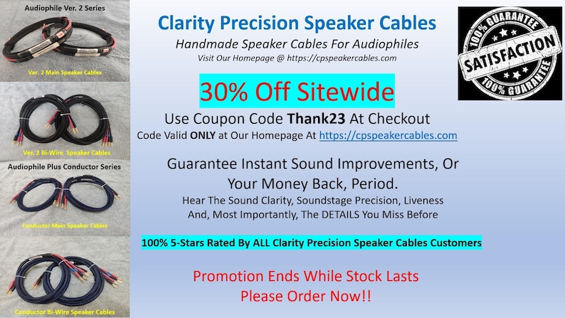 Clarity Precision Conductor Bi-Wire Main Speaker Cables image 1