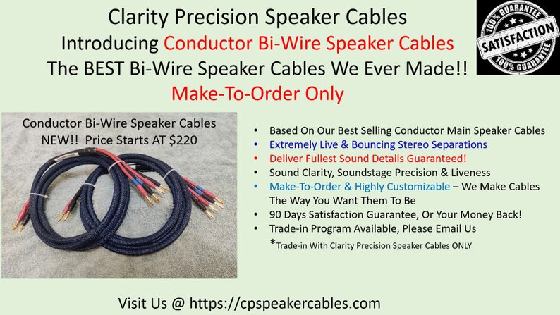 Clarity Precision Conductor Bi-Wire Main Speaker Cables image 3