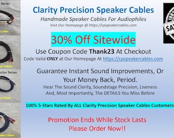 Clarity Precision Center Channel Speaker Cable - Upgrade Your Home Theater System Guaranteed!