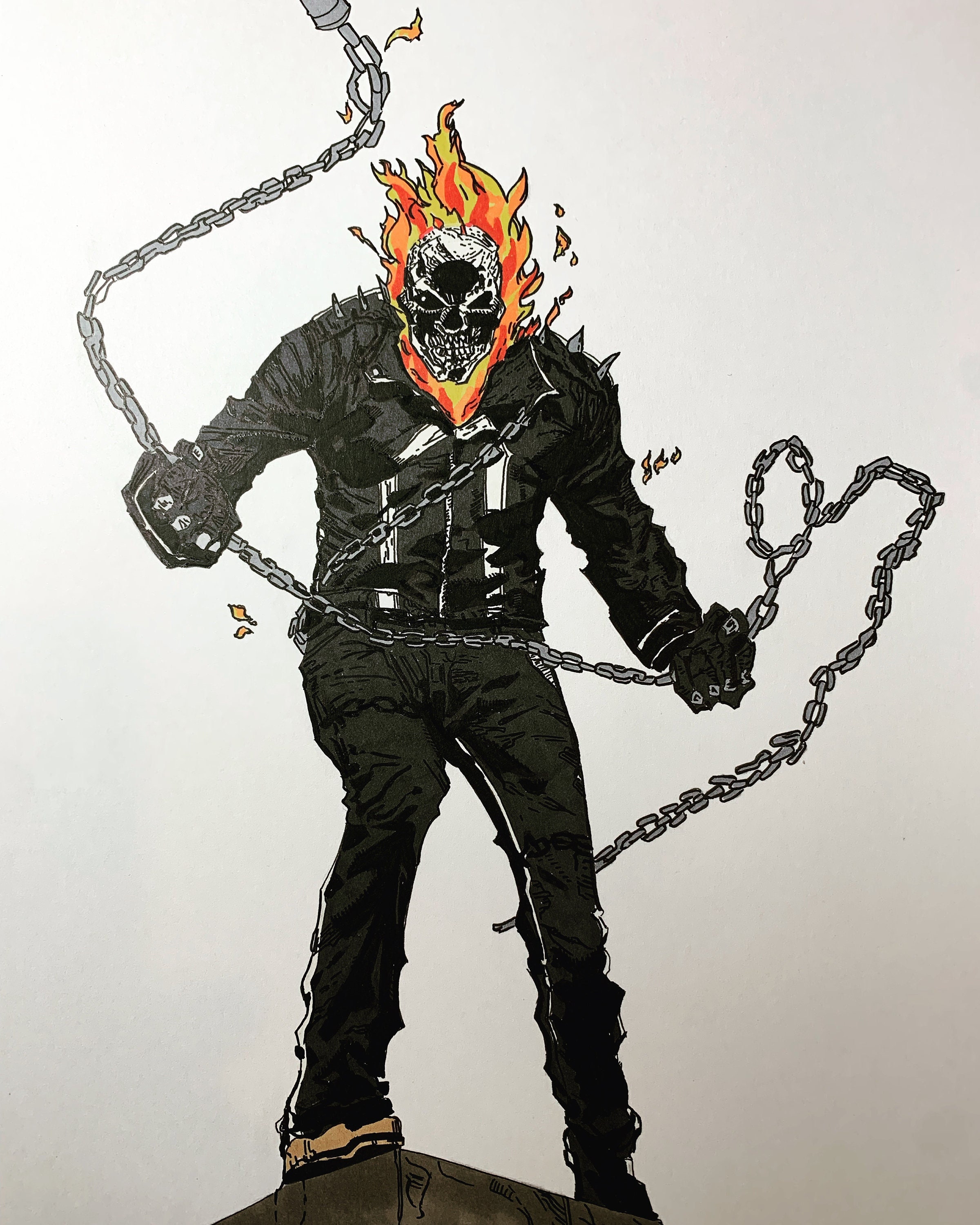 Buy Ghost Rider Drawing Online In India - Etsy India