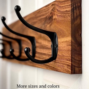 Coat rack|Coat Hooks|Acacia wood|Entryway Organizer|Wall-mounted coat rack|Coat hook rack|Entryway coat rack|Wooden coat rack|FarmhouseDecor