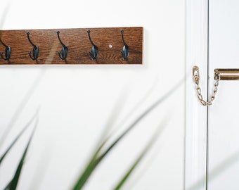 Wooden coat rack|Oak wood|Mother's Day|Wall mount|Wall Rack|Wall mounted coat rack|Home Decor|Coat hanger|Solid woodoak coat hooks|Entryway