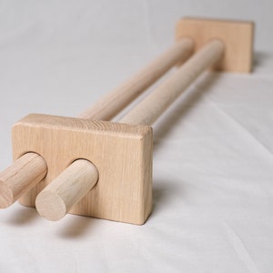 Double wood curtain rod, Dual wood curtain rod, Double curtain rod bracket, Dual pole wood curtain rod, Two-layer wooden curtain rod