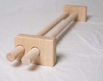 Double wood curtain rod, Dual wood curtain rod, Double curtain rod bracket, Dual pole wood curtain rod, Two-layer wooden curtain rod