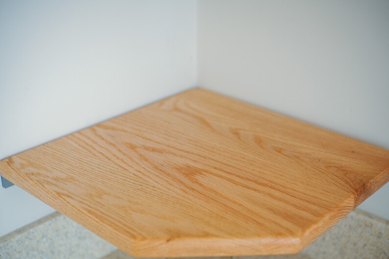 Oak Corner Shelfround Corner Shelfhanging Shelffloating Etsy