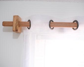 Wood Curtain Rod for Windows, Wooden Curtain Rod, Heavy Duty Wood Rods, Window Rod, Curtain Rod Set, Wood Rod Set, Drapery rod, Rod Bracket.